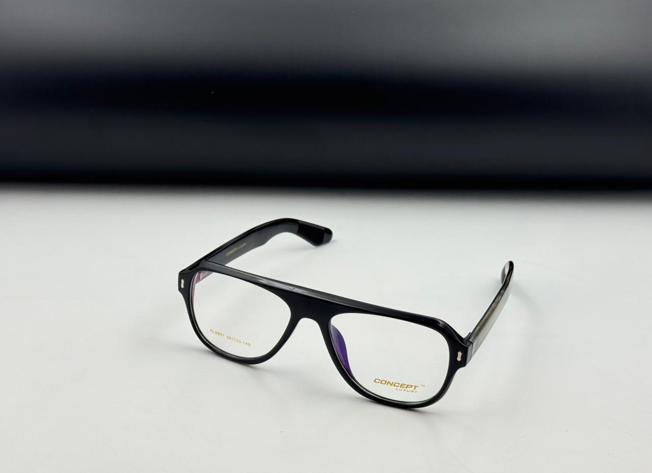 Classic Black Full-Frame Eyeglasses (Big Size)